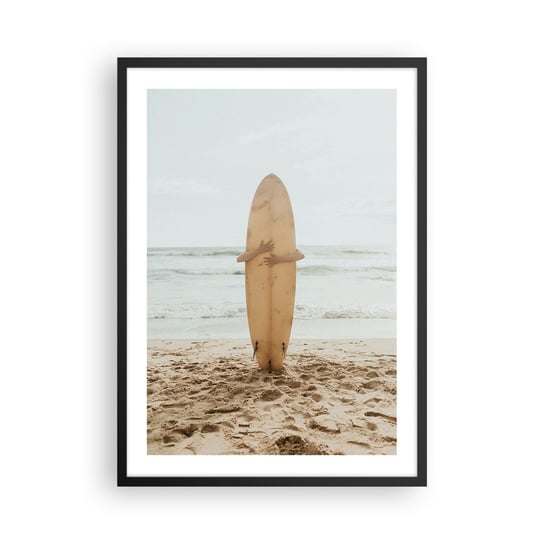 Obraz - Plakat - Z miłości do fal - 50x70cm - Surfing Plaża Sport - Nowoczesny modny obraz Plakat czarna rama ARTTOR ARTTOR
