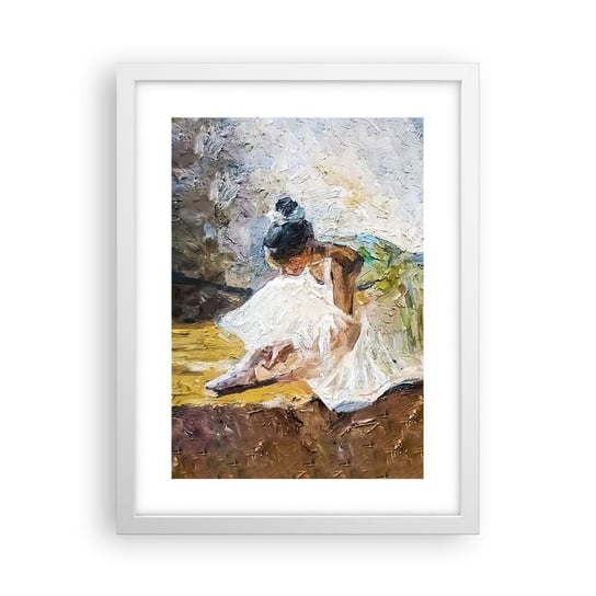 Obraz - Plakat - Z obrazu Degasa - 30x40cm - Baletnica Taniec Balet - Foto Plakaty na ścianę w ramie białej - Plakat do Salonu Sypialni ARTTOR ARTTOR