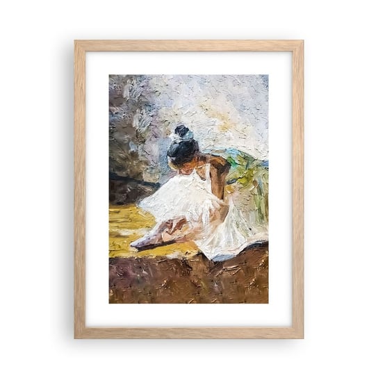 Obraz - Plakat - Z obrazu Degasa - 30x40cm - Baletnica Taniec Balet - Foto Plakaty na ścianę w ramie jasny dąb - Plakat do Salonu Sypialni ARTTOR ARTTOR