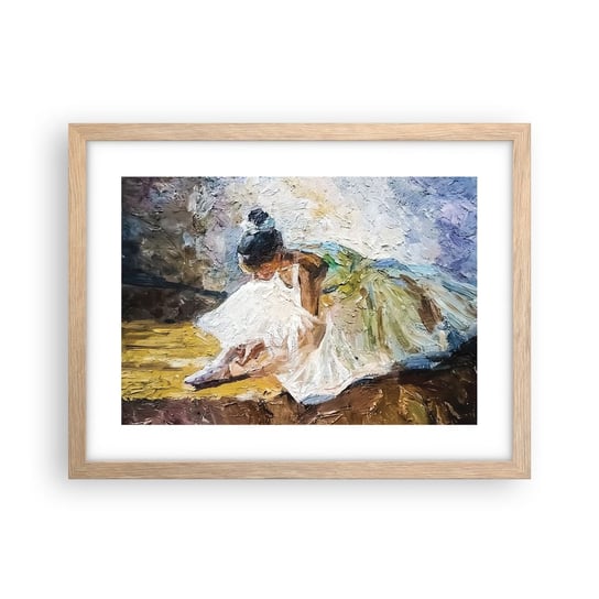 Obraz - Plakat - Z obrazu Degasa - 40x30cm - Baletnica Taniec Balet - Foto Plakaty na ścianę w ramie jasny dąb - Plakat do Salonu Sypialni ARTTOR ARTTOR