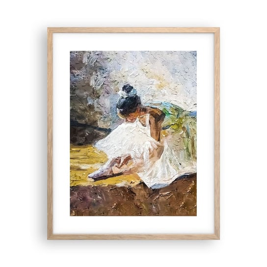 Obraz - Plakat - Z obrazu Degasa - 40x50cm - Baletnica Taniec Balet - Foto Plakaty w ramie koloru jasny dąb do Salonu Sypialni ARTTOR ARTTOR