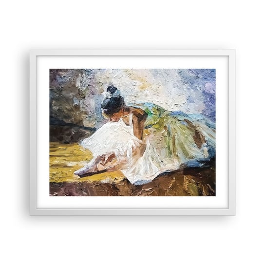 Obraz - Plakat - Z obrazu Degasa - 50x40cm - Baletnica Taniec Balet - Foto Plakaty w ramie koloru białego do Salonu Sypialni ARTTOR ARTTOR