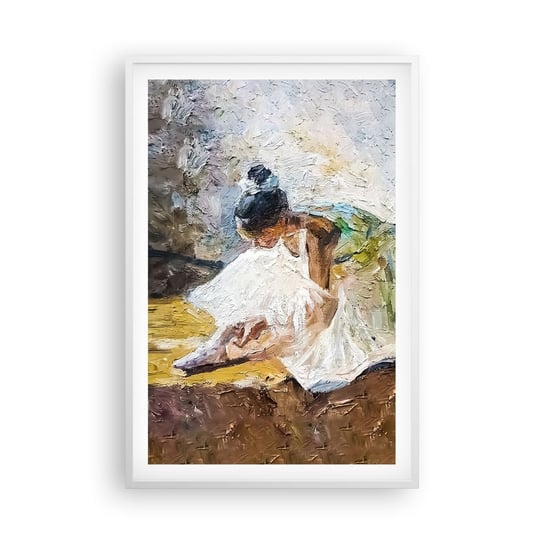 Obraz - Plakat - Z obrazu Degasa - 61x91cm - Baletnica Taniec Balet - Foto Plakaty na ścianę w ramie białej - Plakat do Salonu Sypialni ARTTOR ARTTOR