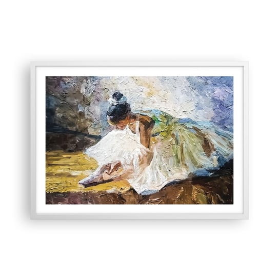 Obraz - Plakat - Z obrazu Degasa - 70x50cm - Baletnica Taniec Balet - Nowoczesny modny obraz Plakat rama biała ARTTOR ARTTOR