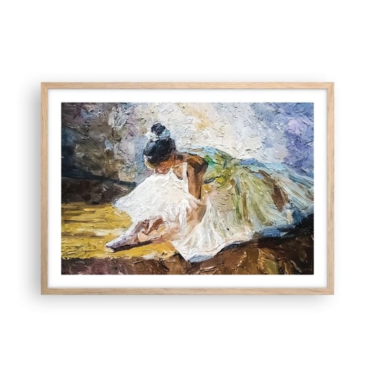 Obraz - Plakat - Z obrazu Degasa - 70x50cm - Baletnica Taniec Balet - Nowoczesny modny obraz Plakat rama jasny dąb ARTTOR ARTTOR