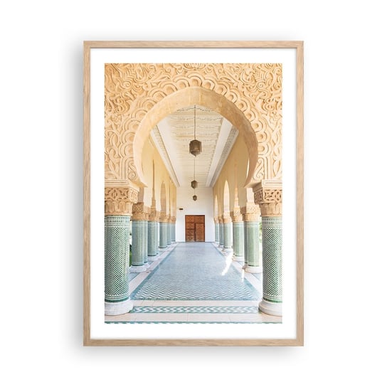 Obraz - Plakat - Z opowieści Szeherezady - 50x70cm - Kolumny Meczet Architektura - Nowoczesny modny obraz Plakat rama jasny dąb ARTTOR ARTTOR