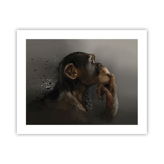 Obraz - Plakat - Z pewnością myśliciel - 50x40cm - Zwierzęta Małpa Sztuka - Foto Plakaty bez ramy do Salonu Sypialni ARTTOR ARTTOR