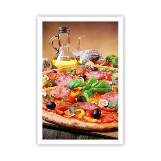 Obraz - Plakat - Z prawdziwie włoskim smakiem - 61x91cm - Gastronomia Pizza Włochy - Foto Plakaty na ścianę bez ramy - Plakat do Salonu Sypialni ARTTOR ARTTOR