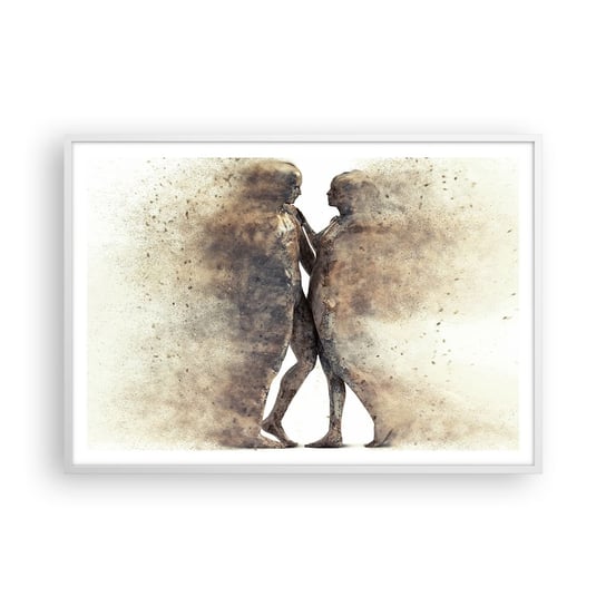 Obraz - Plakat - Z prochu powstali, by kochać - 100x70cm - Abstrakcja Kobieta I Mężczyzna Miłość - Foto Plakaty w ramie koloru białego do Salonu Sypialni ARTTOR ARTTOR