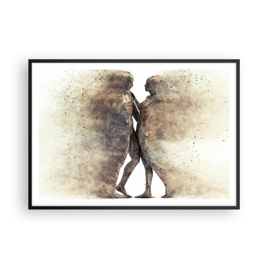 Obraz - Plakat - Z prochu powstali, by kochać - 100x70cm - Abstrakcja Kobieta I Mężczyzna Miłość - Foto Plakaty w ramie koloru czarnego do Salonu Sypialni ARTTOR ARTTOR