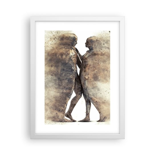 Obraz - Plakat - Z prochu powstali, by kochać - 30x40cm - Abstrakcja Kobieta I Mężczyzna Miłość - Foto Plakaty na ścianę w ramie białej - Plakat do Salonu Sypialni ARTTOR ARTTOR