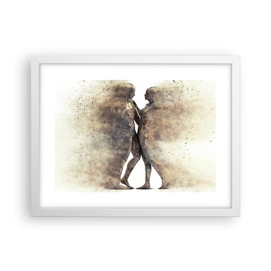 Obraz - Plakat - Z prochu powstali, by kochać - 40x30cm - Abstrakcja Kobieta I Mężczyzna Miłość - Foto Plakaty na ścianę w ramie białej - Plakat do Salonu Sypialni ARTTOR ARTTOR