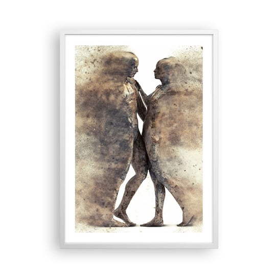 Obraz - Plakat - Z prochu powstali, by kochać - 50x70cm - Abstrakcja Kobieta I Mężczyzna Miłość - Nowoczesny modny obraz Plakat rama biała ARTTOR ARTTOR
