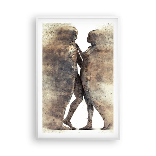 Obraz - Plakat - Z prochu powstali, by kochać - 61x91cm - Abstrakcja Kobieta I Mężczyzna Miłość - Foto Plakaty na ścianę w ramie białej - Plakat do Salonu Sypialni ARTTOR ARTTOR