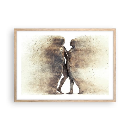 Obraz - Plakat - Z prochu powstali, by kochać - 70x50cm - Abstrakcja Kobieta I Mężczyzna Miłość - Nowoczesny modny obraz Plakat rama jasny dąb ARTTOR ARTTOR