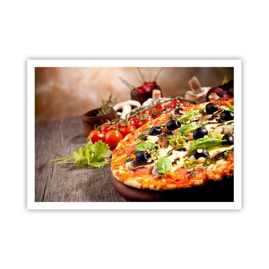 Obraz - Plakat - Z tellurycznych ingrediencji - 100x70cm - Gastronomia Pizza Włochy - Foto Plakaty bez ramy na ścianę do Salonu Sypialni ARTTOR ARTTOR