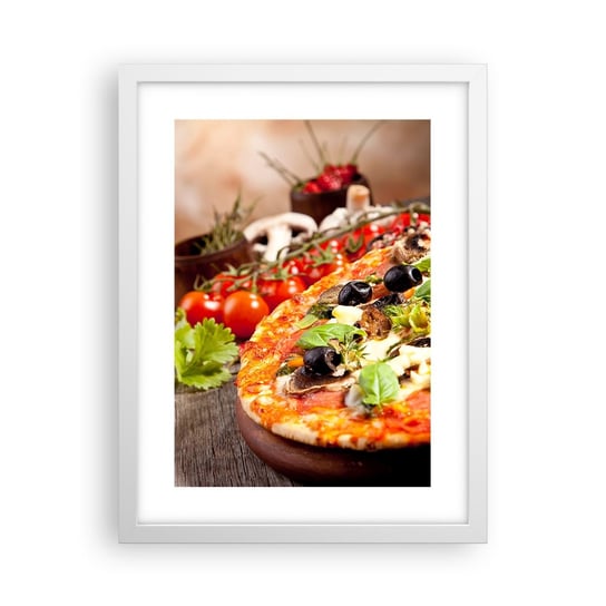 Obraz - Plakat - Z tellurycznych ingrediencji - 30x40cm - Gastronomia Pizza Włochy - Foto Plakaty na ścianę w ramie białej - Plakat do Salonu Sypialni ARTTOR ARTTOR