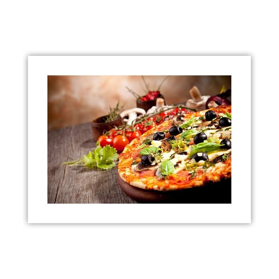 Obraz - Plakat - Z tellurycznych ingrediencji - 40x30cm - Gastronomia Pizza Włochy - Foto Plakaty na ścianę bez ramy - Plakat do Salonu Sypialni ARTTOR ARTTOR