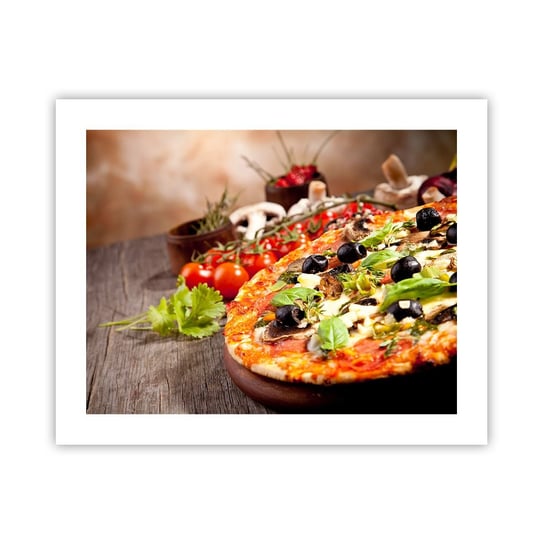 Obraz - Plakat - Z tellurycznych ingrediencji - 50x40cm - Gastronomia Pizza Włochy - Foto Plakaty bez ramy do Salonu Sypialni ARTTOR ARTTOR