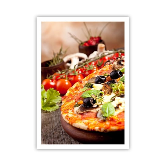 Obraz - Plakat - Z tellurycznych ingrediencji - 70x100cm - Gastronomia Pizza Włochy - Foto Plakaty bez ramy na ścianę do Salonu Sypialni ARTTOR ARTTOR