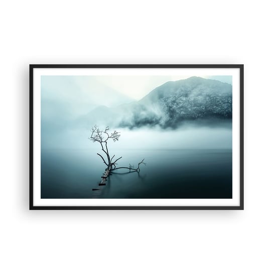 Obraz - Plakat - Z wody i mgły - 91x61cm - Mgła Jezioro Widok - Foto Plakaty na ścianę w czarnej ramie - Plakat do Salonu Sypialni ARTTOR ARTTOR
