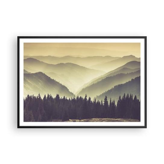 Obraz - Plakat - Za siedmioma górami… - 100x70cm - Krajobraz Las Góry - Foto Plakaty w ramie koloru czarnego do Salonu Sypialni ARTTOR ARTTOR