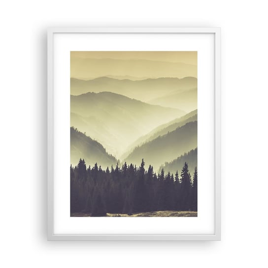 Obraz - Plakat - Za siedmioma górami… - 40x50cm - Krajobraz Las Góry - Foto Plakaty w ramie koloru białego do Salonu Sypialni ARTTOR ARTTOR