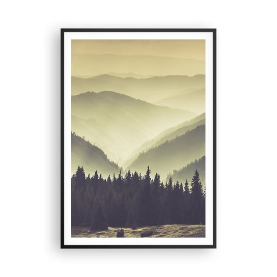 Obraz - Plakat - Za siedmioma górami… - 70x100cm - Krajobraz Las Góry - Foto Plakaty w ramie koloru czarnego do Salonu Sypialni ARTTOR ARTTOR