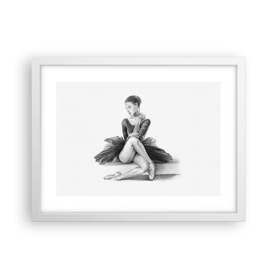 Obraz - Plakat - Zaczarowana tańcem - 40x30cm - Baletnica Taniec Balet - Foto Plakaty na ścianę w ramie białej - Plakat do Salonu Sypialni ARTTOR ARTTOR