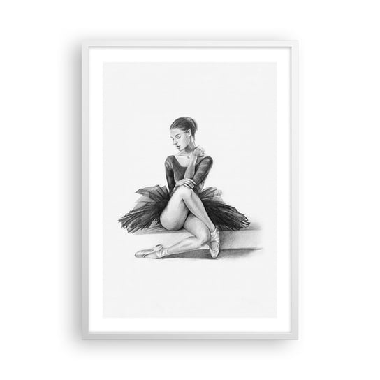 Obraz - Plakat - Zaczarowana tańcem - 50x70cm - Baletnica Taniec Balet - Nowoczesny modny obraz Plakat rama biała ARTTOR ARTTOR