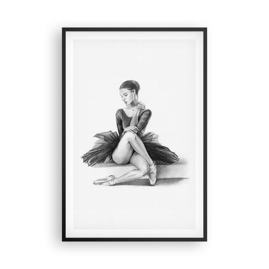 Obraz - Plakat - Zaczarowana tańcem - 61x91cm - Baletnica Taniec Balet - Foto Plakaty na ścianę w czarnej ramie - Plakat do Salonu Sypialni ARTTOR ARTTOR
