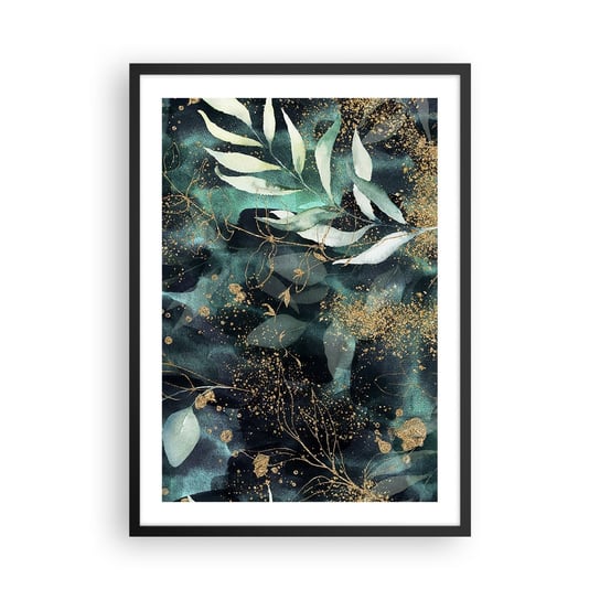 Obraz - Plakat - Zaczarowany ogród - 50x70cm - Rośliny Liście Botanika - Nowoczesny modny obraz Plakat czarna rama ARTTOR ARTTOR