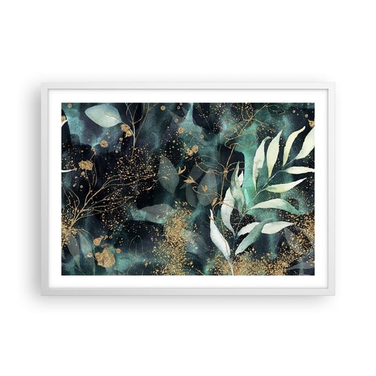 Obraz - Plakat - Zaczarowany ogród - 70x50cm - Rośliny Liście Botanika - Nowoczesny modny obraz Plakat rama biała ARTTOR ARTTOR
