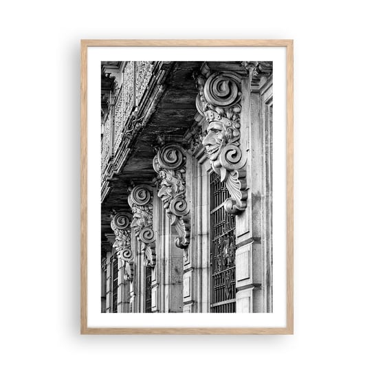 Obraz - Plakat - Zadziwiająca Barcelona - 50x70cm - Architektura Rzeźby Barcelona - Nowoczesny modny obraz Plakat rama jasny dąb ARTTOR ARTTOR