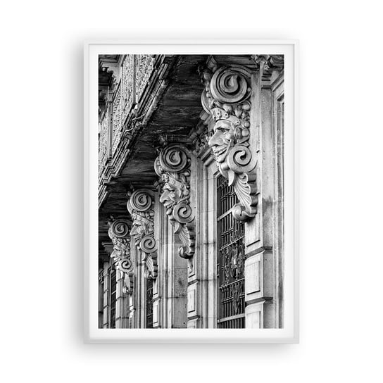 Obraz - Plakat - Zadziwiająca Barcelona - 70x100cm - Architektura Rzeźby Barcelona - Foto Plakaty w ramie koloru białego do Salonu Sypialni ARTTOR ARTTOR