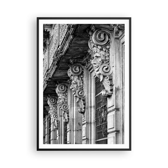 Obraz - Plakat - Zadziwiająca Barcelona - 70x100cm - Architektura Rzeźby Barcelona - Foto Plakaty w ramie koloru czarnego do Salonu Sypialni ARTTOR ARTTOR