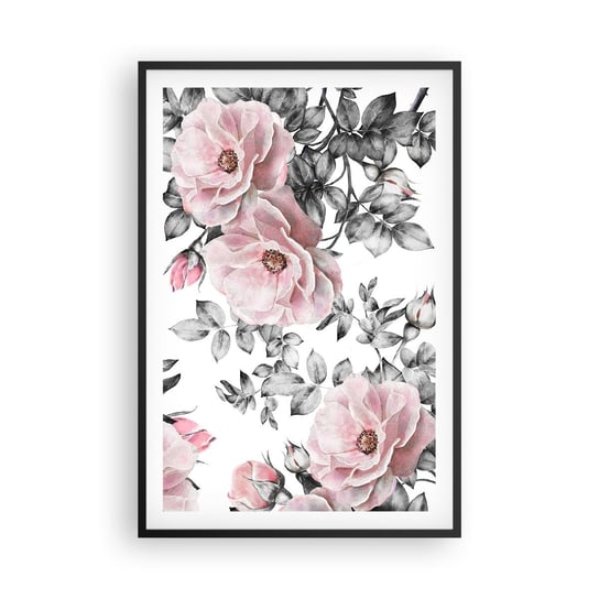 Obraz - Plakat - Zagubić się w kwiatach róż - 61x91cm - Kwiaty Róża Ogród - Foto Plakaty na ścianę w czarnej ramie - Plakat do Salonu Sypialni ARTTOR ARTTOR