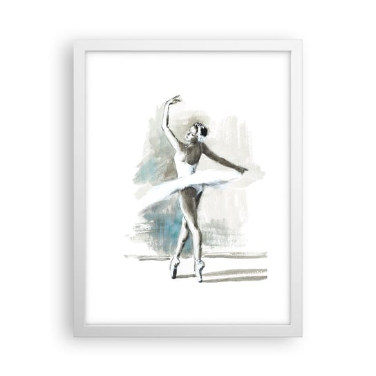 Obraz - Plakat - Zaklęta w łabędzia - 30x40cm - Baletnica Taniec Balet - Foto Plakaty na ścianę w ramie białej - Plakat do Salonu Sypialni ARTTOR ARTTOR