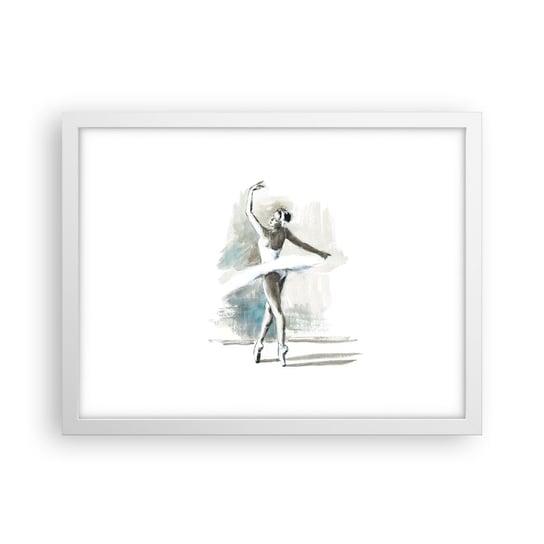 Obraz - Plakat - Zaklęta w łabędzia - 40x30cm - Baletnica Taniec Balet - Foto Plakaty na ścianę w ramie białej - Plakat do Salonu Sypialni ARTTOR ARTTOR