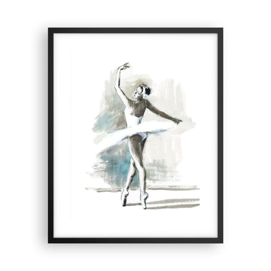 Obraz - Plakat - Zaklęta w łabędzia - 40x50cm - Baletnica Taniec Balet - Foto Plakaty w ramie koloru czarnego do Salonu Sypialni ARTTOR ARTTOR