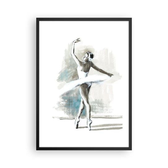 Obraz - Plakat - Zaklęta w łabędzia - 50x70cm - Baletnica Taniec Balet - Nowoczesny modny obraz Plakat czarna rama ARTTOR ARTTOR