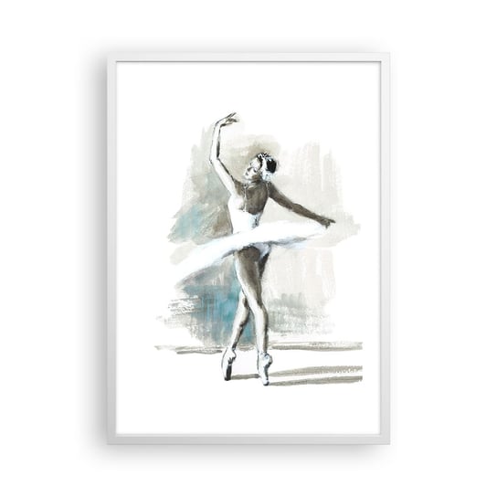 Obraz - Plakat - Zaklęta w łabędzia - 50x70cm - Baletnica Taniec Balet - Nowoczesny modny obraz Plakat rama biała ARTTOR ARTTOR