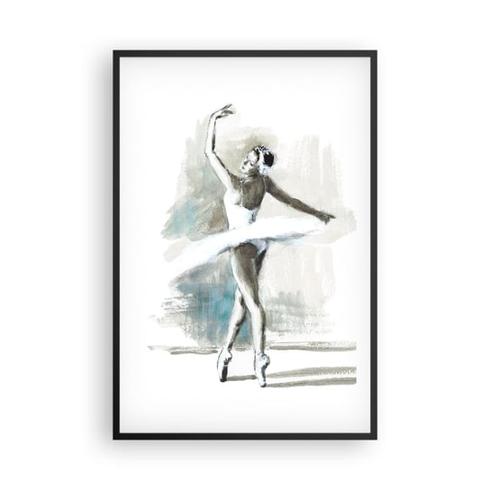 Obraz - Plakat - Zaklęta w łabędzia - 61x91cm - Baletnica Taniec Balet - Foto Plakaty na ścianę w czarnej ramie - Plakat do Salonu Sypialni ARTTOR ARTTOR