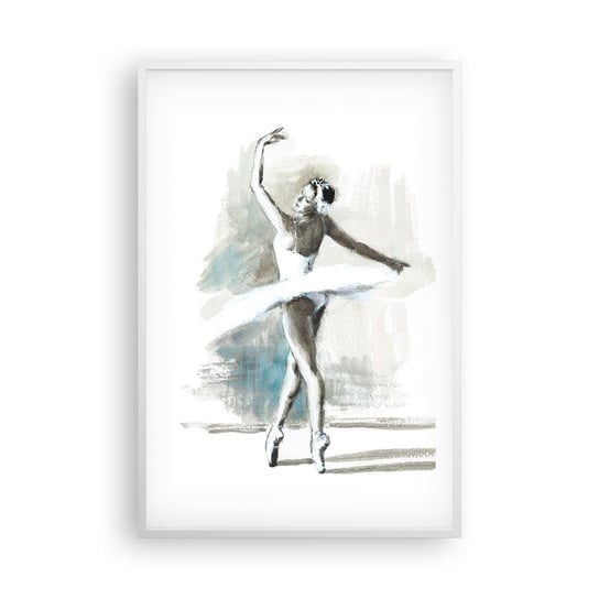 Obraz - Plakat - Zaklęta w łabędzia - 61x91cm - Baletnica Taniec Balet - Foto Plakaty na ścianę w ramie białej - Plakat do Salonu Sypialni ARTTOR ARTTOR