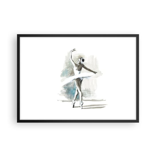 Obraz - Plakat - Zaklęta w łabędzia - 70x50cm - Baletnica Taniec Balet - Nowoczesny modny obraz Plakat czarna rama ARTTOR ARTTOR