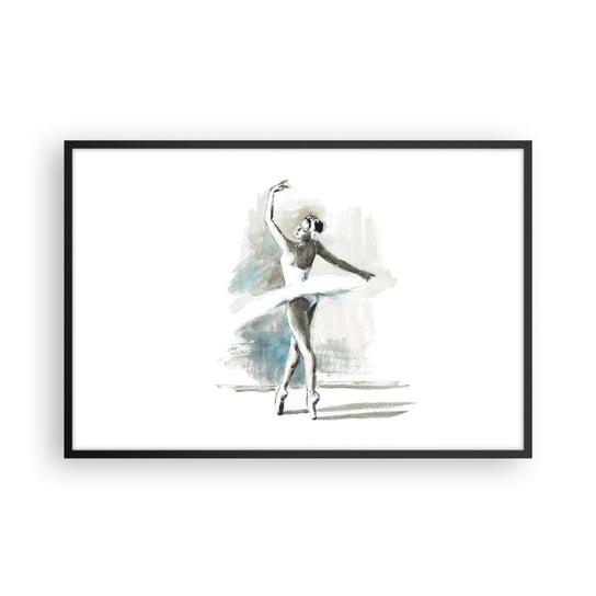 Obraz - Plakat - Zaklęta w łabędzia - 91x61cm - Baletnica Taniec Balet - Foto Plakaty na ścianę w czarnej ramie - Plakat do Salonu Sypialni ARTTOR ARTTOR
