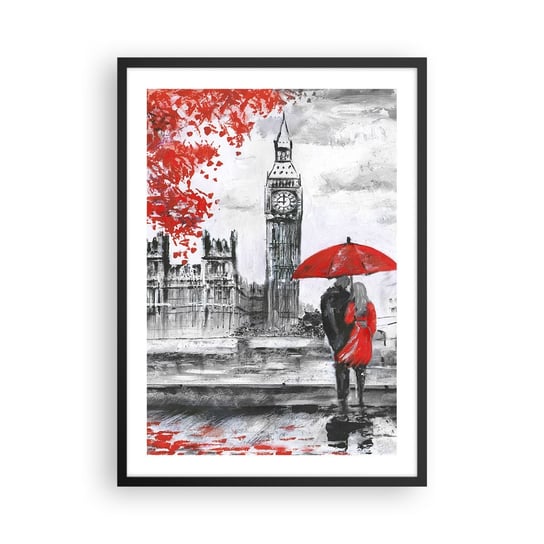 Obraz - Plakat - Zakochani w Londynie - 50x70cm - Miasto Londyn Zakochana Para - Nowoczesny modny obraz Plakat czarna rama ARTTOR ARTTOR