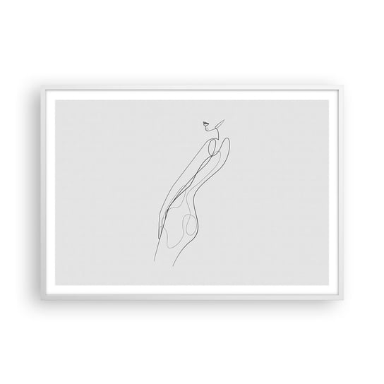 Obraz - Plakat - Zaledwie obietnica - 100x70cm - Kobieta Grafika Ciało Kobiety - Foto Plakaty w ramie koloru białego do Salonu Sypialni ARTTOR ARTTOR