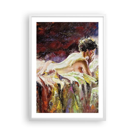 Obraz - Plakat - Zamyślona Wenus - 50x70cm - Kobieta Ciało Sztuka - Nowoczesny modny obraz Plakat rama biała ARTTOR ARTTOR