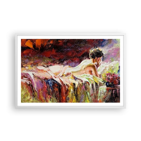 Obraz - Plakat - Zamyślona Wenus - 91x61cm - Kobieta Ciało Sztuka - Foto Plakaty na ścianę w ramie białej - Plakat do Salonu Sypialni ARTTOR ARTTOR